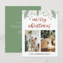 Waterverf kerstkalligrafie Twee foto's