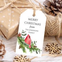 Waterverf kerstkardinaalvogelboom