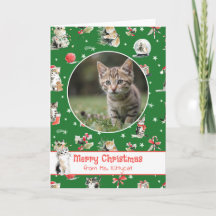 Waterverf Kerstkatten Persoonlijke Foto