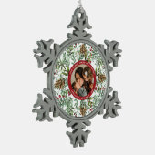 Waterverf kerstkerry Holiday Foto Tin Sneeuwvlok Ornament (Links)