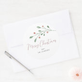Waterverf kerstkersen kalligrafie script ronde sticker (Envelop)