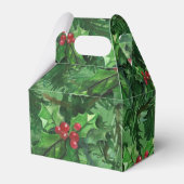 Waterverf Kerstkerst Holly Berries Bedankdoosjes (Voorkant Zijde)