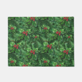 Waterverf Kerstkerst Holly Berries Deurmat (Voorkant)