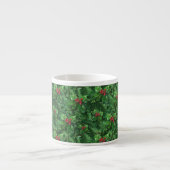 Waterverf Kerstkerst Holly Berries Espresso Kop (Voorkant)