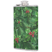 Waterverf Kerstkerst Holly Berries Heupfles (Links)