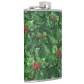 Waterverf Kerstkerst Holly Berries Heupfles (Rechts)