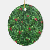 Waterverf Kerstkerst Holly Berries Keramisch Ornament (Links)