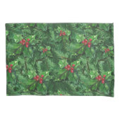 Waterverf Kerstkerst Holly Berries Kussensloop (Voorkant)