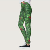 Waterverf Kerstkerst Holly Berries Leggings (Links)