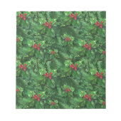 Waterverf Kerstkerst Holly Berries Notitieblok (Voorkant)