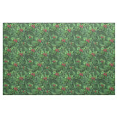 Waterverf Kerstkerst Holly Berries Stof (Fat Quarter)
