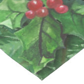 Waterverf Kerstkerst Holly Berries Tafelkleed (Gekanteld)