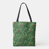 Waterverf Kerstkerst Holly Berries Tote Bag (Achterkant)