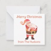 Waterverf kerstkerstcadeaukaart notitiekaartje (Voorkant)