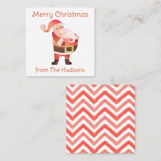 Waterverf kerstkerstcadeaukaart notitiekaartje (Voorkant / Achterkant)