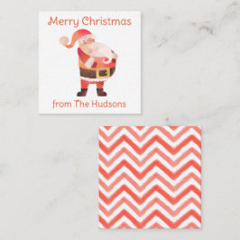 Waterverf kerstkerstcadeaukaart notitiekaartje