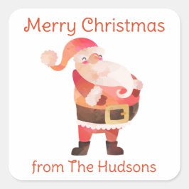 Waterverf kerstkerstcadeautjes vierkante sticker