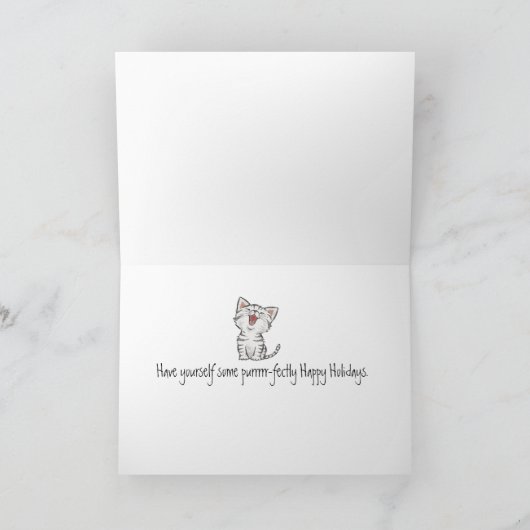 Waterverf kerstkitten kaart (Binnen)