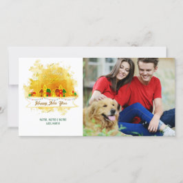 Waterverf kerstklep feestdagenkaart