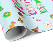 Waterverf kerstknoma's met koekjes cadeaupapier (Rol Hoek)