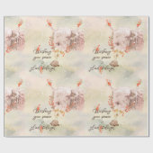 Waterverf kerstkoe cadeaupapier (Vlak)