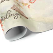 Waterverf kerstkoe cadeaupapier (Rol Hoek)