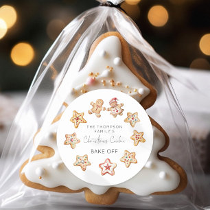 Waterverf kerstkoekje bakken uit de gunst ronde sticker