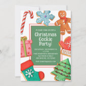Waterverf kerstkoekje decoratie partij kaart (Voorkant)