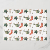 Waterverf kerstkoekje drink niet op foto folie feestdagenkaart (Achterkant)