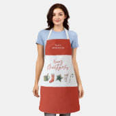 Waterverf kerstkoekje drink snoepriet Apro Schort (Gedragen)