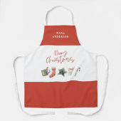 Waterverf kerstkoekje drink snoepriet Apro Schort (Voorkant)