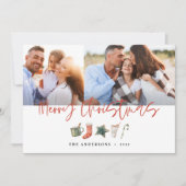 Waterverf kerstkoekje drink snoepriet feestdagenkaart (Voorkant)