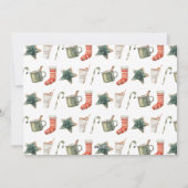 Waterverf kerstkoekje drink snoepriet feestdagenkaart (Achterkant)