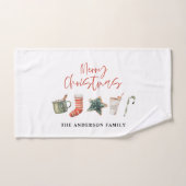 Waterverf kerstkoekje drink snoepriet handdoek (Handdoek)