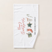 Waterverf kerstkoekje drink snoepriet handdoek (Handdoek)