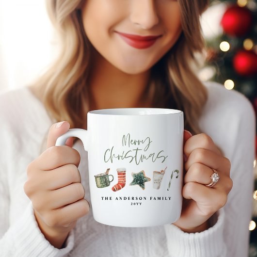 Waterverf kerstkoekje drink snoepriet mok