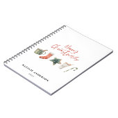 Waterverf kerstkoekje drink snoepriet notitieboek (Linkerzijde)