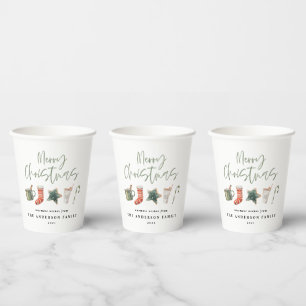 Waterverf kerstkoekje drink snoepriet papieren bekers