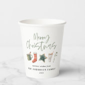 Waterverf kerstkoekje drink snoepriet papieren bekers (Voorkant)