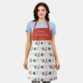 Waterverf kerstkoekje drink snoepriet schort (Gedragen)