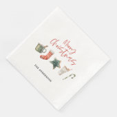 Waterverf kerstkoekje drink snoepriet servet (Hoek)