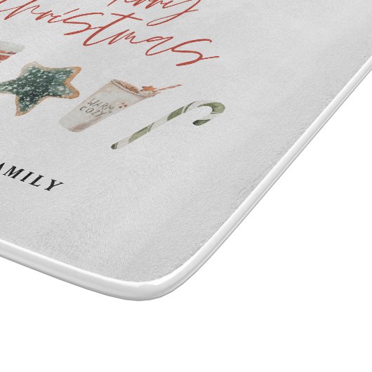 Waterverf kerstkoekje drink snoepriet snijplank (Hoek)