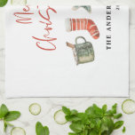 Waterverf kerstkoekje drink snoepriet theedoek<br><div class="desc">Een leuke feestelijke vormgeving met waterverf winterfavorieten - warme chocolade,  snoepriet,  kousen. Vrolijk kerstfeest in het hedendaagse script lettertype,  perfect om het vakantieseizoen te vieren. Kan bewerkt worden,  een deel van een collectie.</div>