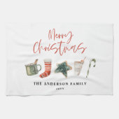 Waterverf kerstkoekje drink snoepriet theedoek (Horizontaal)