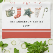 Waterverf kerstkoekje drink snoeprietkit theedoek (Gevouwen)