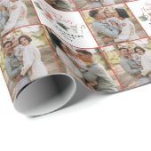 Waterverf Kerstkoekje multi foto rustiek Cadeaupapier (Rol Hoek)