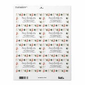 Waterverf kerstkoekje traditionel elegant etiket (Full Sheet)