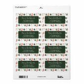 Waterverf kerstkoekje traditionel elegant etiket (Full Sheet)