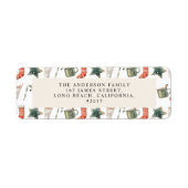 Waterverf kerstkoekje traditionel elegant etiket (Voorkant)