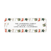 Waterverf kerstkoekje traditionel elegant etiket (Voorkant)